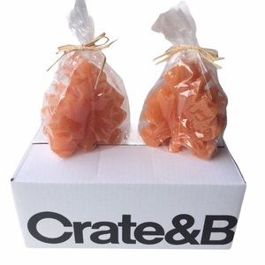 Crate&Barrel Leaf Candles Set of Two 6 hour burn